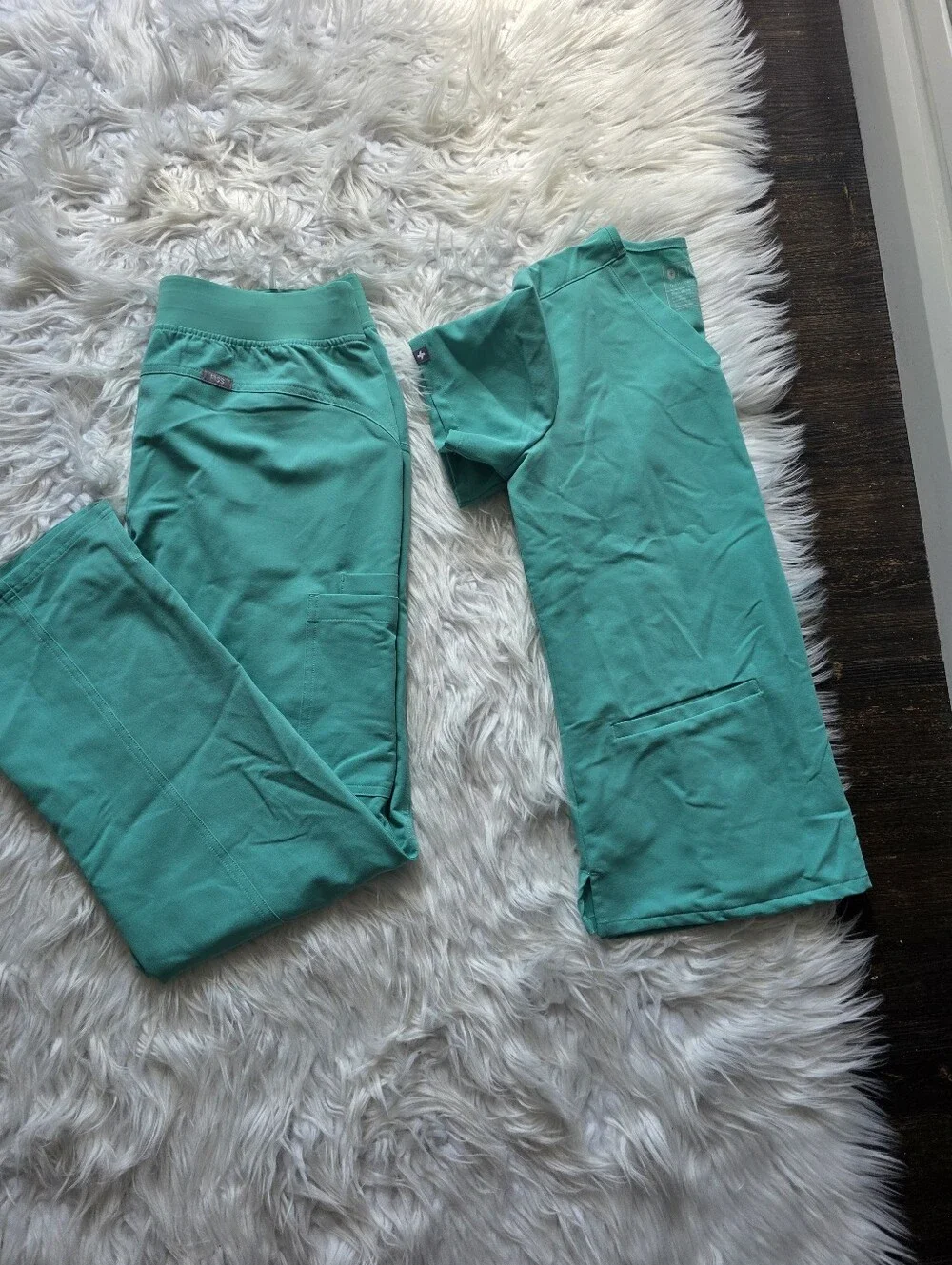 Figs Teal Green Scrub Pants and Top Set